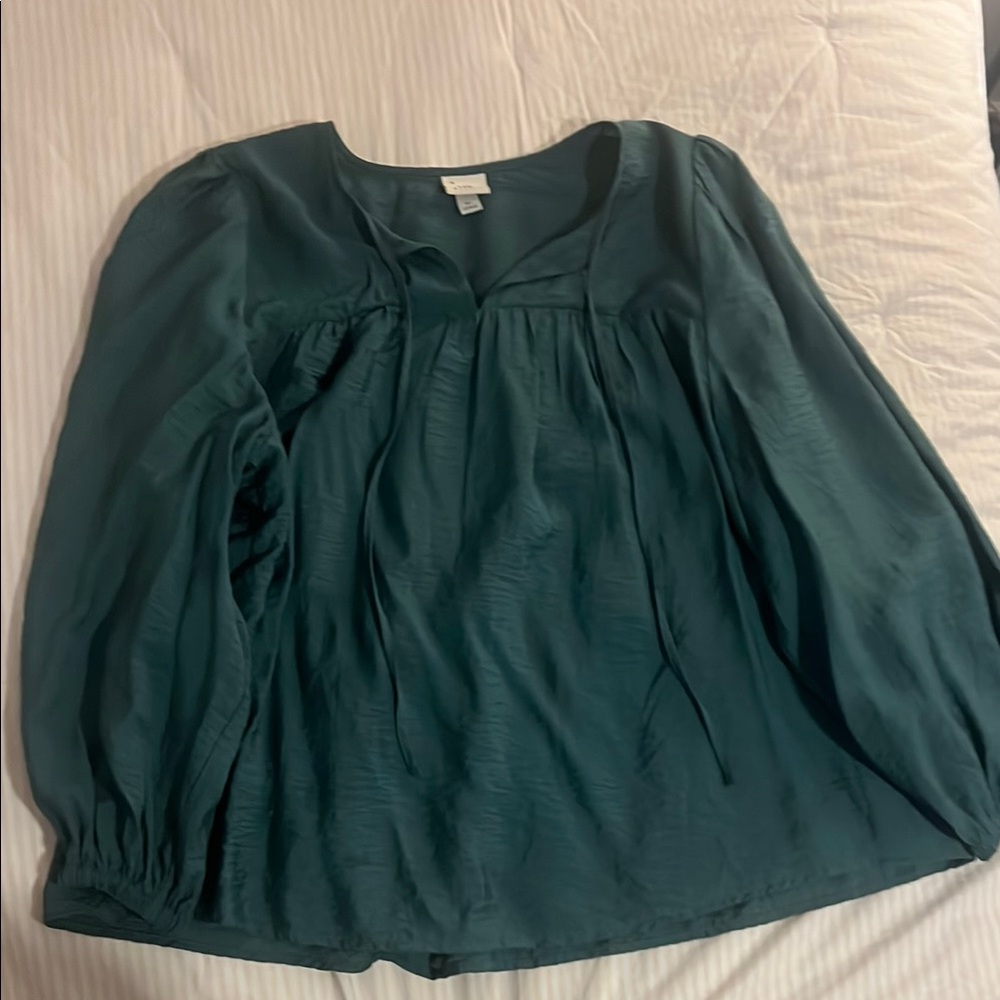 A New Day Blue 3/4 Sleeve Relaxed Blouse
